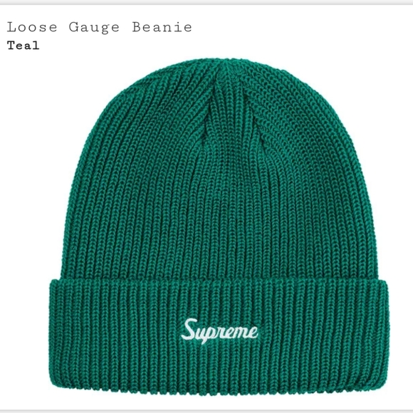 Supreme Other - NWT Supreme Loose Gauge Teal Beanie